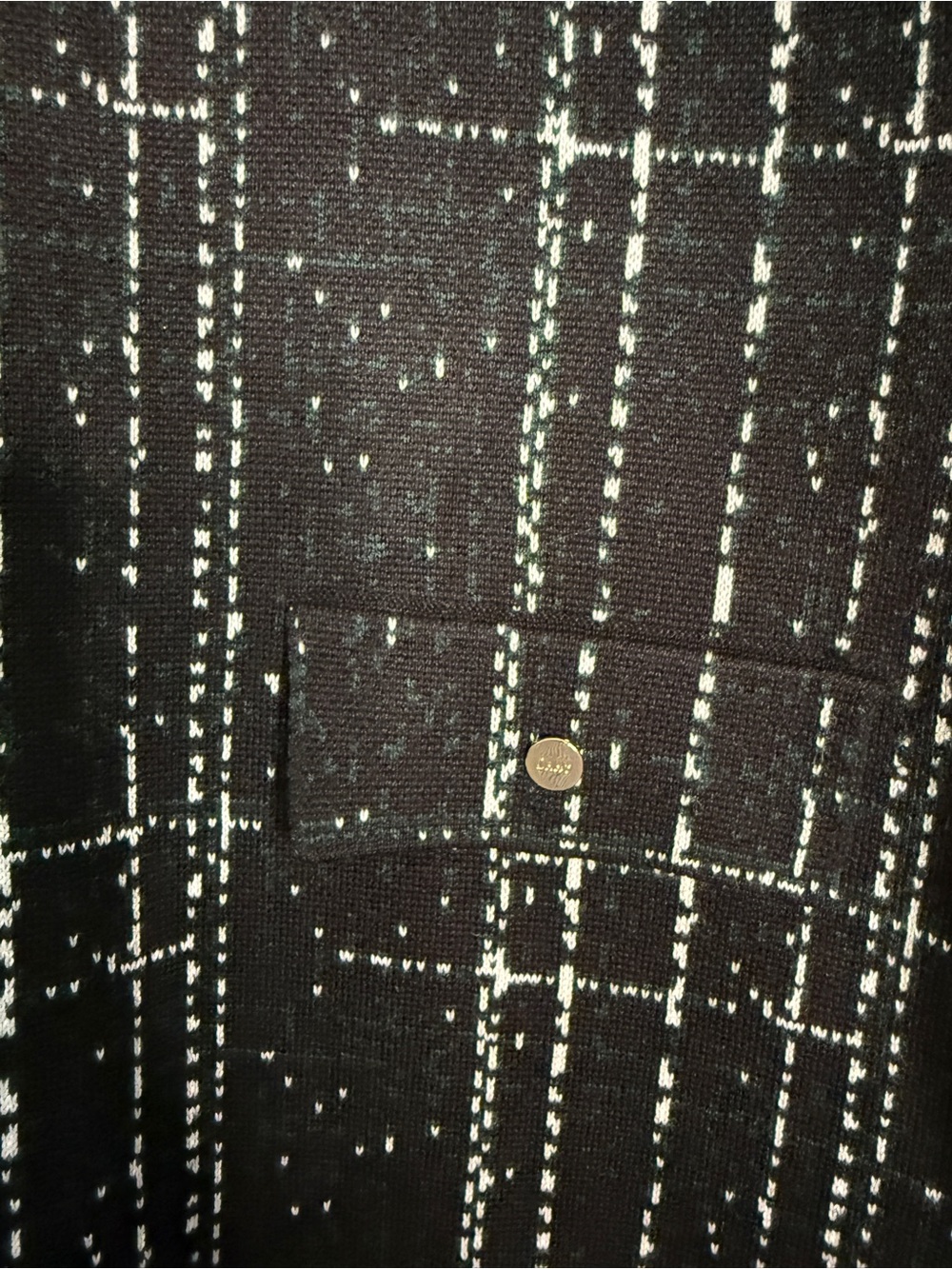 DKNY Black Plaid Knit Sheath Dress. Sz M. NWT. - Picture 6 of 12